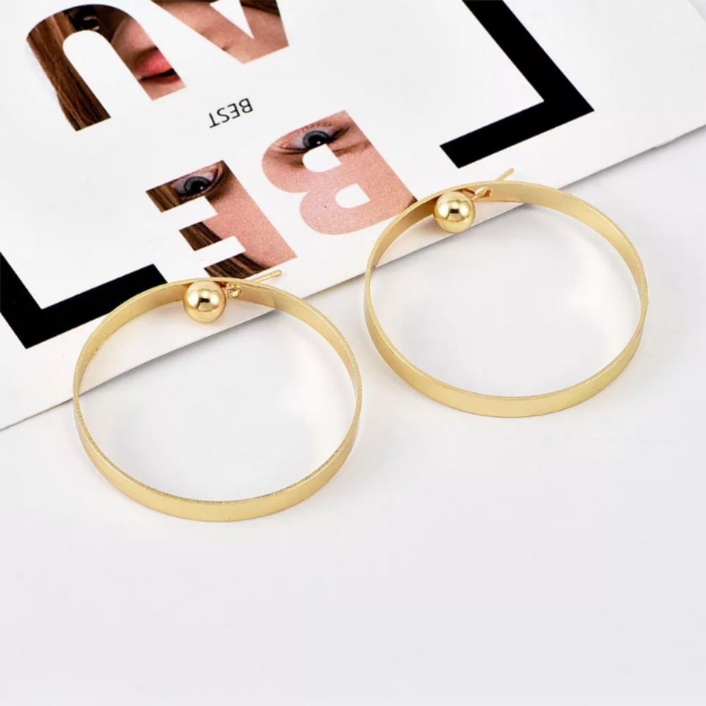 🔴5/$15⚠️𝗖𝗟𝗘𝗔𝗥𝗔𝗡𝗖𝗘⚠️Big Gold Earrings NEW - Picture 4 of 8